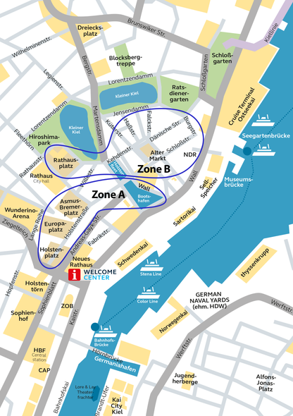 Karte Zone A & Zone B