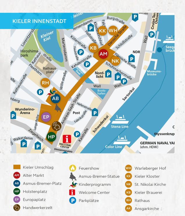 Lageplan Innenstadt Kieler Umschlag