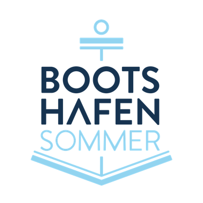 Logo Bootshafensommer: Anker mit dem Text "Bootshafensommer"