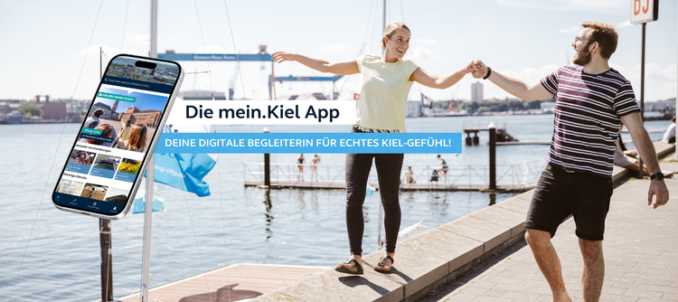  Die mein.Kiel App entdecken<br><br>Egal ob zu Besuch oder in Kiel zu Hause - das Kiel-Gefühl beginnt genau hier.