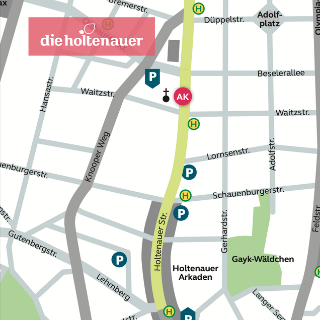 Karte Holtenauer Straße