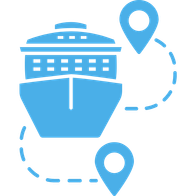 Icon Schifffahrt und Ziele der Route