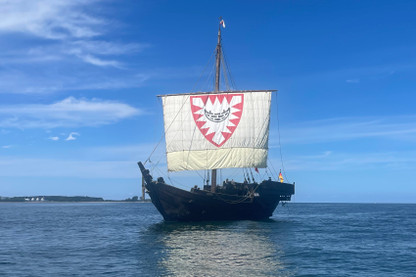 Die Hansekogge Kiel auf der Förde