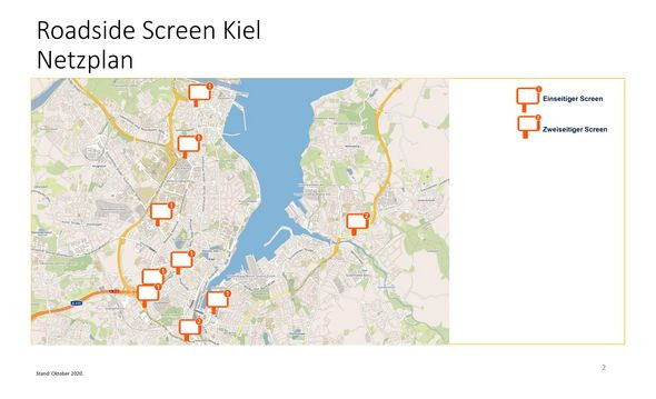 Roadside Screen Kiel Netzplan.